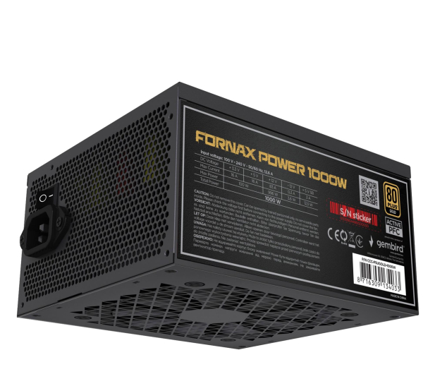 Gembird Fornax 1000W 80 Plus Gold - 1346453 - zdjęcie 2